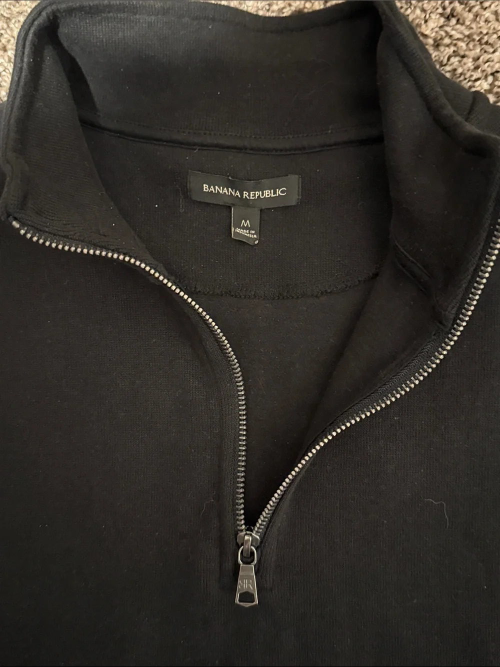 Banana Republic Black Half-Zip Pullover Sweater